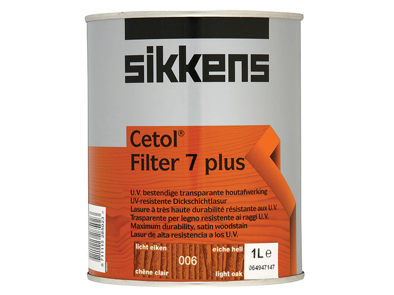 Cetol Filter 7 Plus Translucent Woodstain Light Oak 1 litre, Sikkens