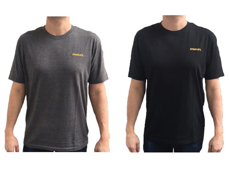 T-Shirt Twin Pack Grey & Black - M, STANLEY® Clothing