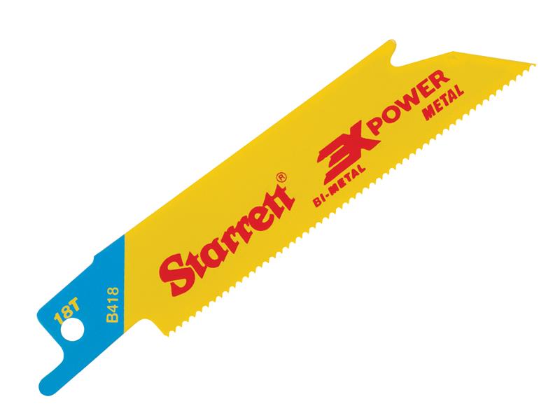 B418-5 Bi-Metal Reciprocating Blade, Metal Straight 100mm 18 TPI (Pack 5), Starrett