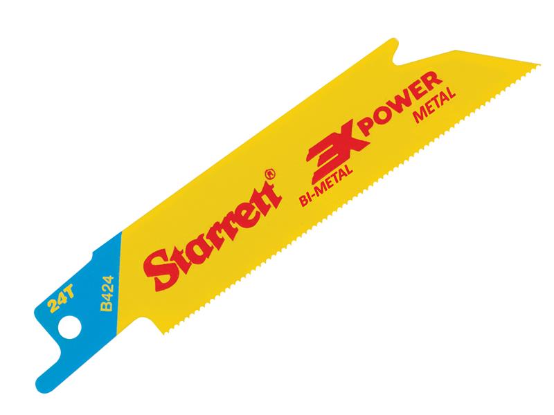 B424-5 Bi-Metal Reciprocating Blade, Metal Straight 100mm 24 TPI (Pack 5), Starrett