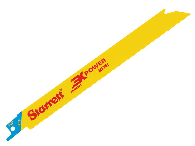 B818-5 Bi-Metal Reciprocating Blade, Metal Straight 203mm 18 TPI (Pack 5), Starrett