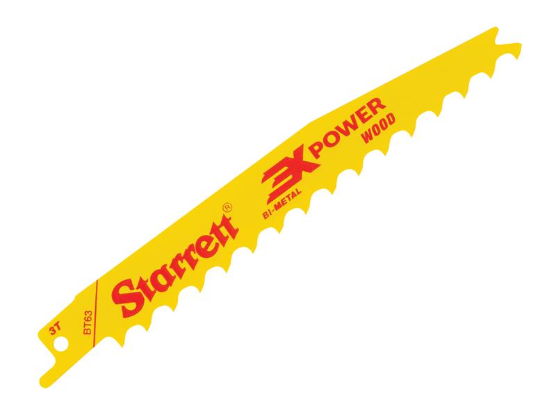 BT63-5 Bi-Metal Reciprocating Blade, Wood Tapered 152mm 3 TPI (Pack 5), Starrett