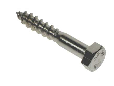 M6 - A2 - 304 St/St Coach Screws Hexagon Head DIN 571, Morgans OJ
