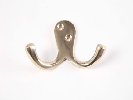 Victorian Brass Wardrobe Hook (1 per Card) PLB 51mm / 2", Morgans OJ