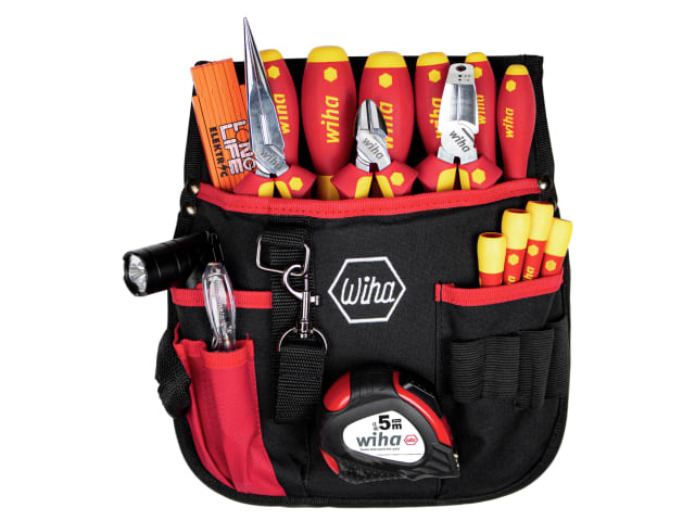 electrician Tool Set, 18 Piece (inc. Belt Pouch), Wiha