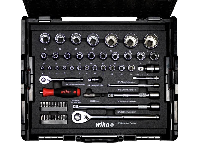1/4in & 1/2in Nut Driver & Bit Set, 60 Piece (inc. Case), Wiha