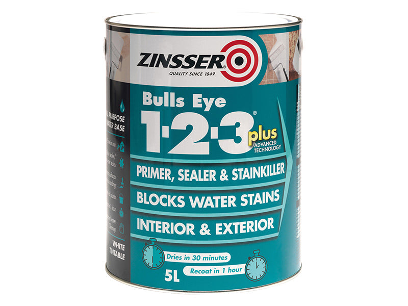 Bulls Eye® 1-2-3 Plus Primer, Sealer & Stain Killer White 2.5 litre, Zinsser