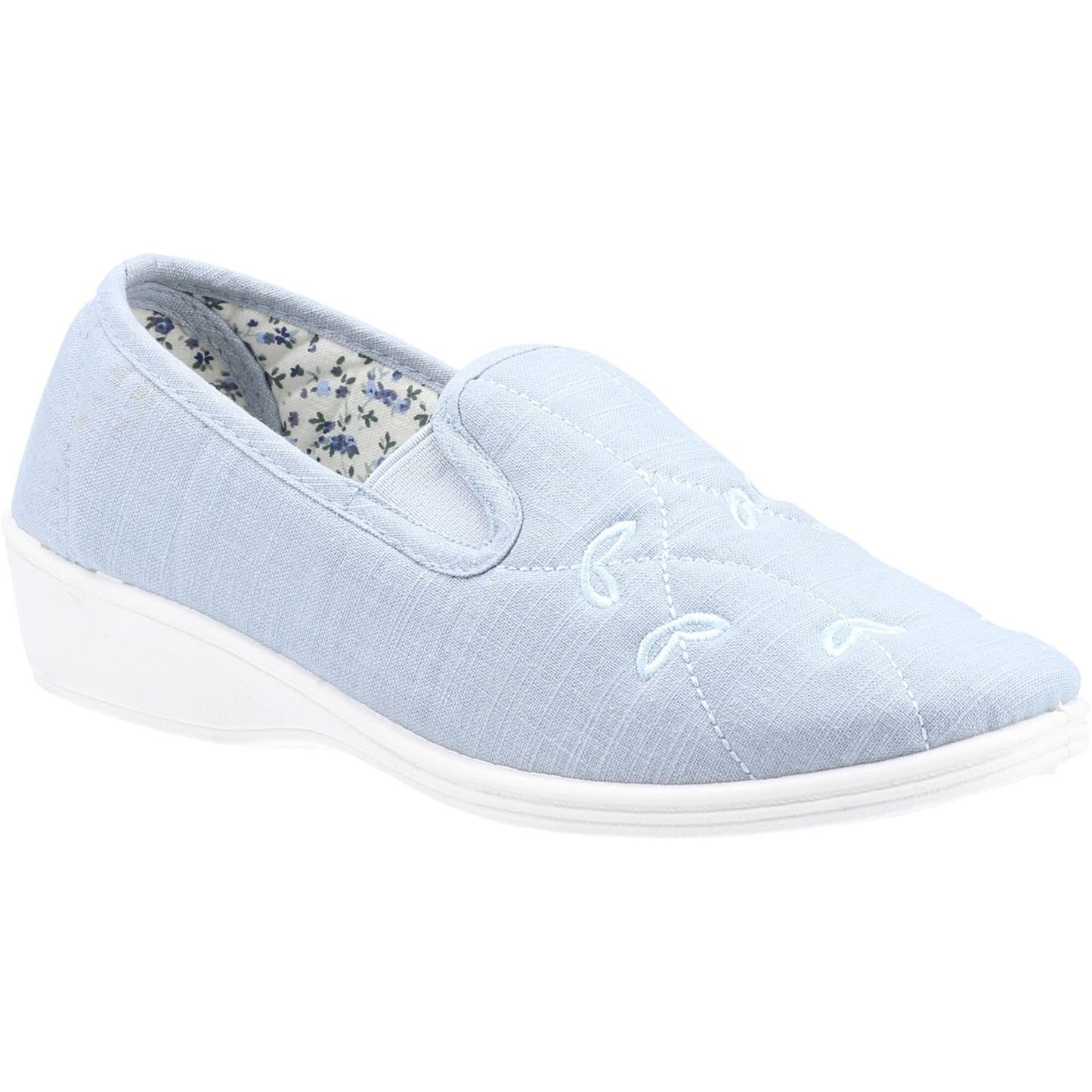 Bessie Twin Gusset Canvas Slip On Shoe, Mirak