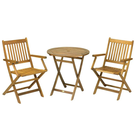York 2 Seater Bistro Set with Folding Arm Chairs, MorgansOsw