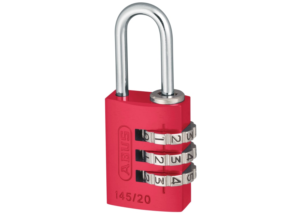 145/20 20mm Aluminium Combination Padlock Red 46569                             