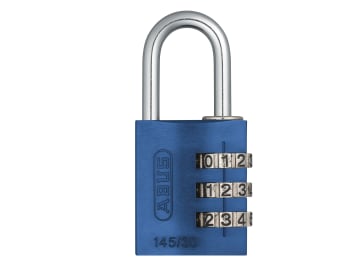 145/30 30mm Aluminium Combination Padlock Blue 46577                            
