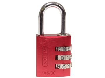 145/30 30mm Aluminium Combination Padlock Red 46578                             