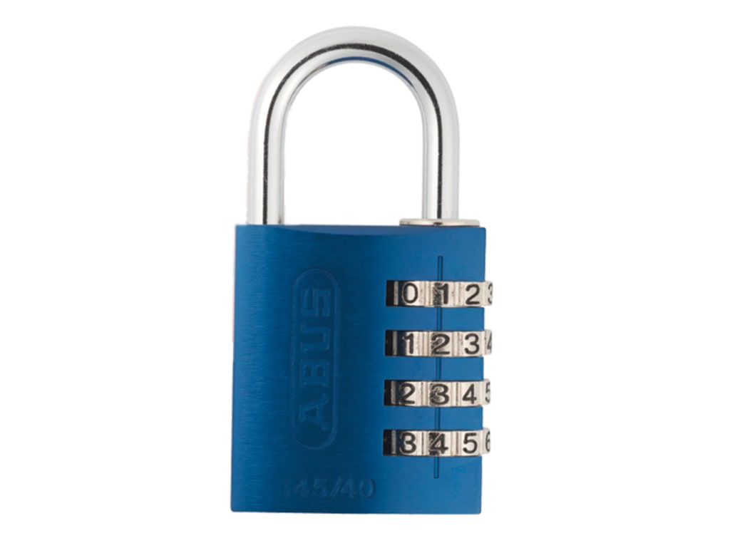 145/40 40mm Aluminium Combination Padlock Blue 49523                            