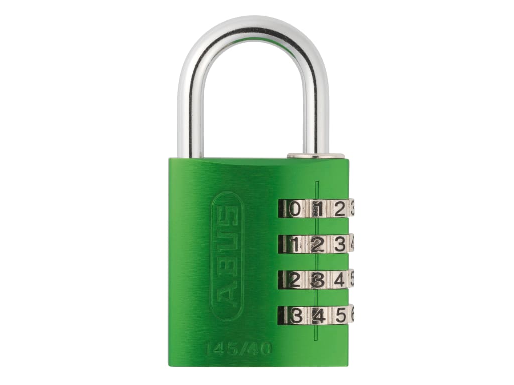 145/40 40mm Aluminium Combination Padlock Green 49531                           