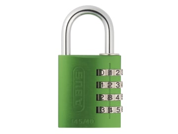 145/40 40mm Aluminium Combination Padlock Green 49531                           
