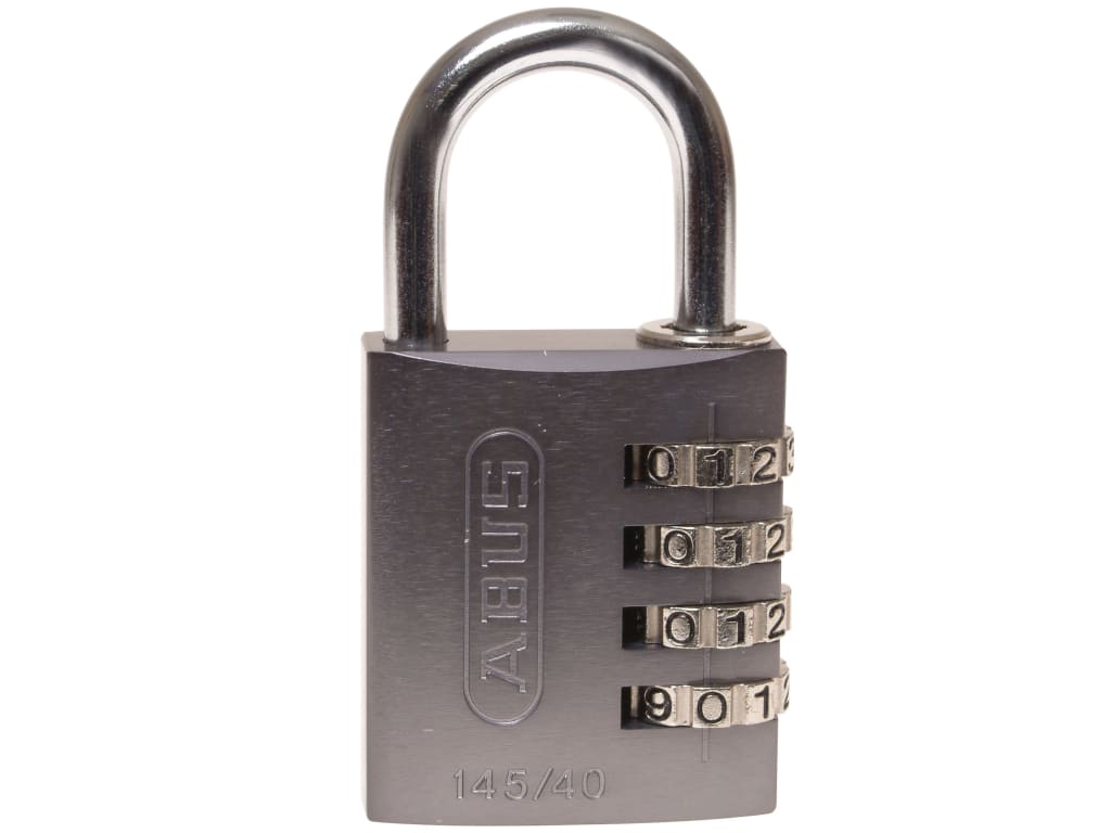 145/40 40mm Aluminium Combination Padlock Titanium 49551                        