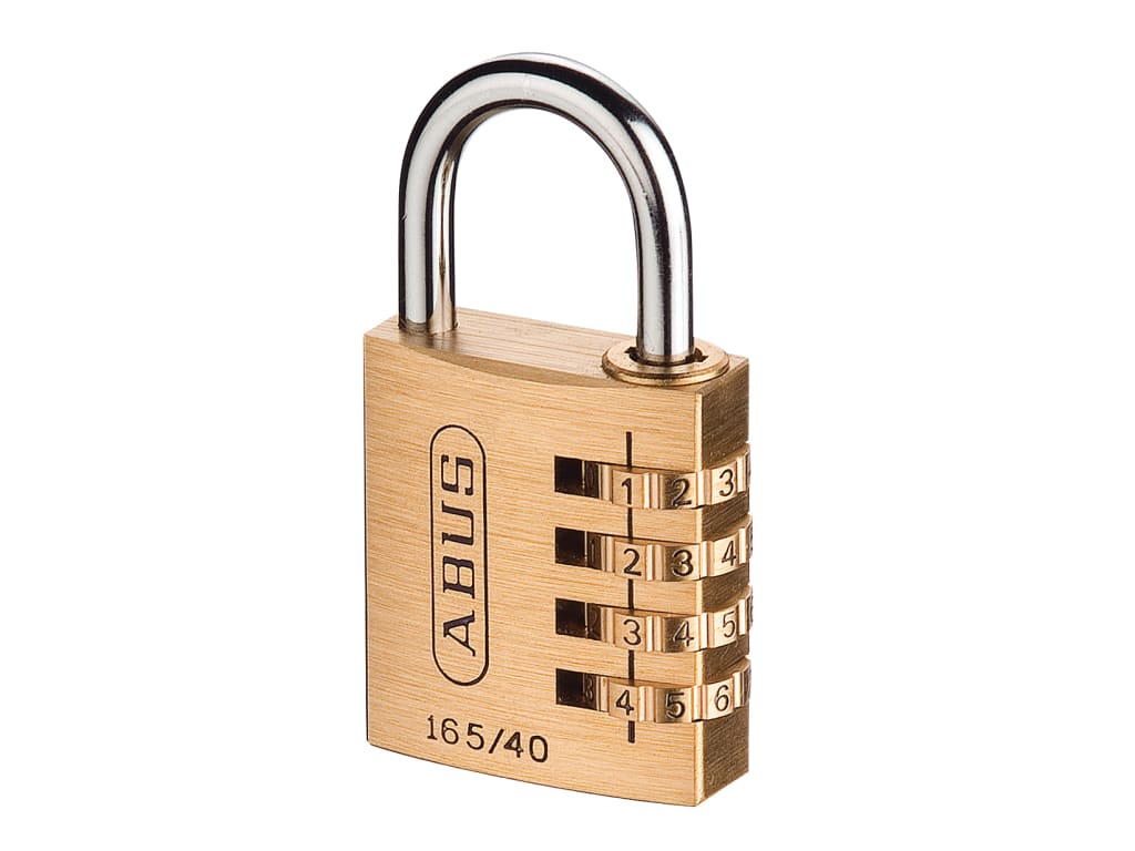 165/40 40mm Solid Brass Body Combination Padlock (4-Digit) Carded               