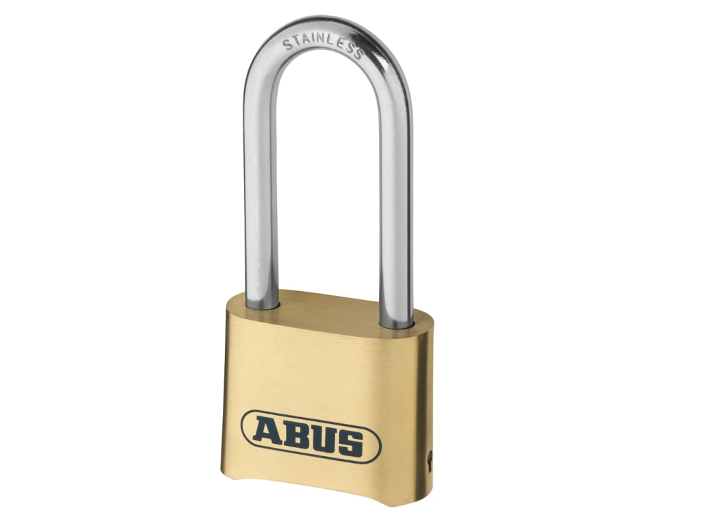 180IB/50HB63 50mm Brass Body Combination Padlock Long Shackle (4-Digit) Carded  