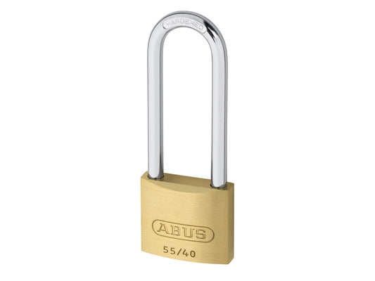 55/40mm Brass Padlock 63mm Long Shackle                                         