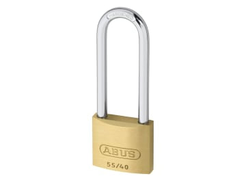 55/40mm Brass Padlock 63mm Long Shackle                                         