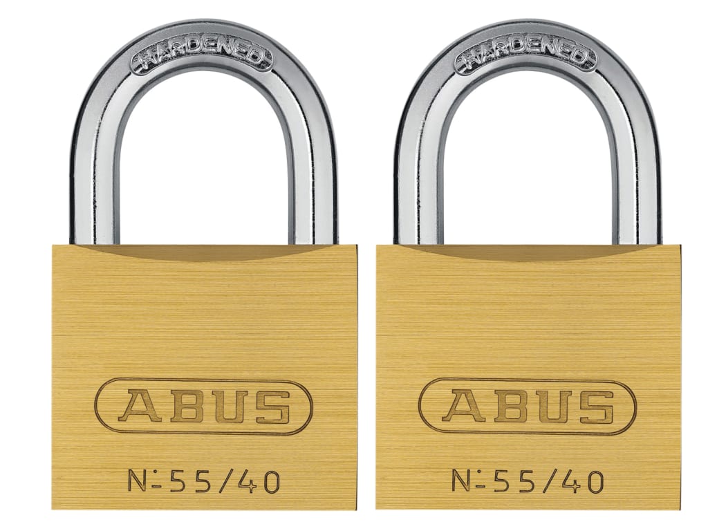 55/40mm Brass Padlocks Twin Pack                                                