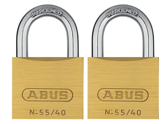 55/40mm Brass Padlocks Twin Pack                                                