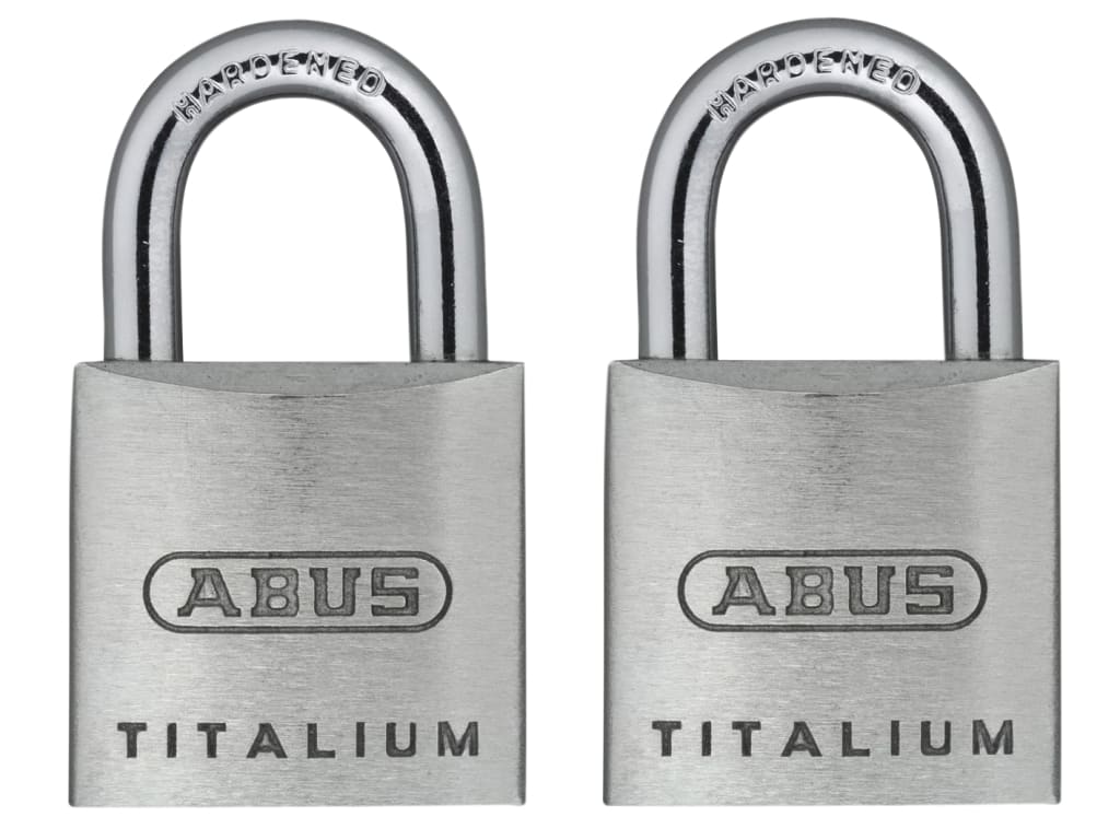 64TI/20mm TITALIUM™ Padlock Carded Twin Pack                                    