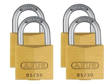 65/30mm Brass Padlock Quad Pack                                                 