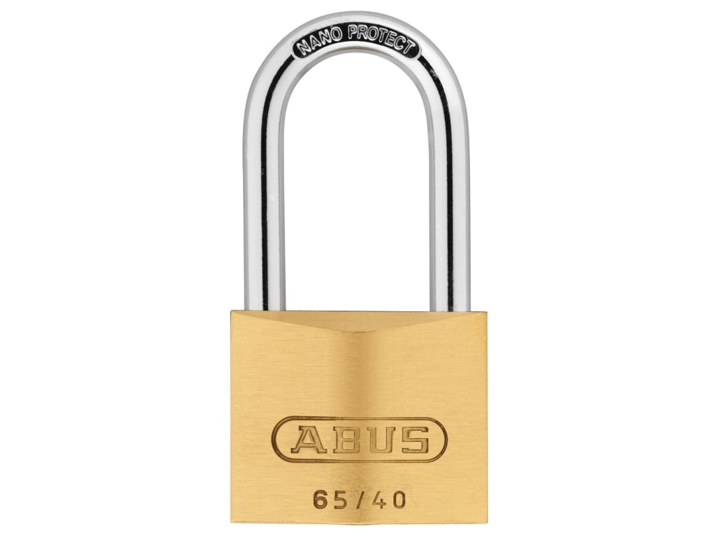 65/40mm Brass Padlock 40mm Long Shackle                                         