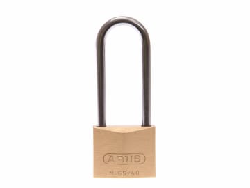 65/40mm Brass Padlock 63mm Long Shackle Carded                                  