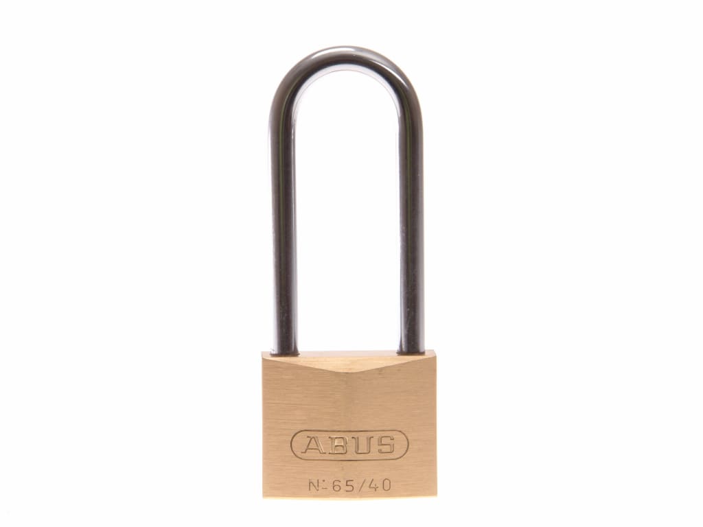 65/40mm Brass Padlock 63mm Long Shackle Carded                                  