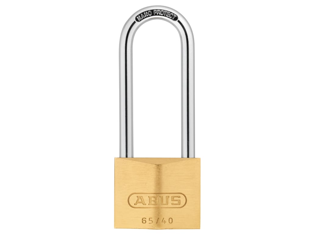65/40mm Brass Padlock 63mm Long Shackle                                         