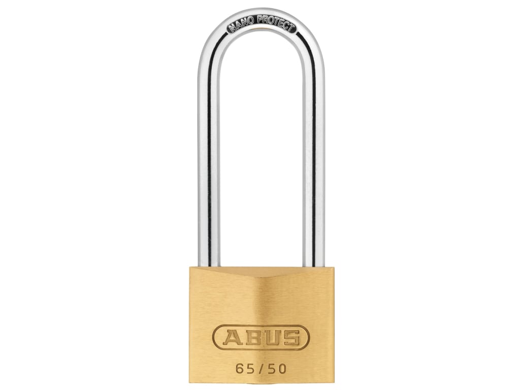 65/50mm Brass Padlock 80mm Long Shackle                                         