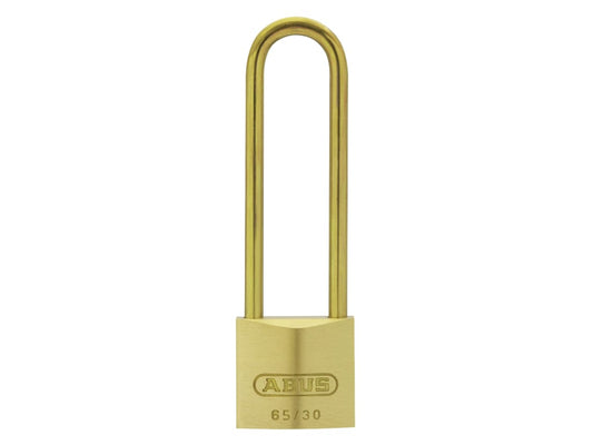 65MB/30mm Solid Brass Padlock 70mm Long Shackle Carded                          