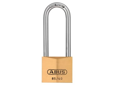 85/40mm Brass Padlock 63mm Long Shackle Carded                                  
