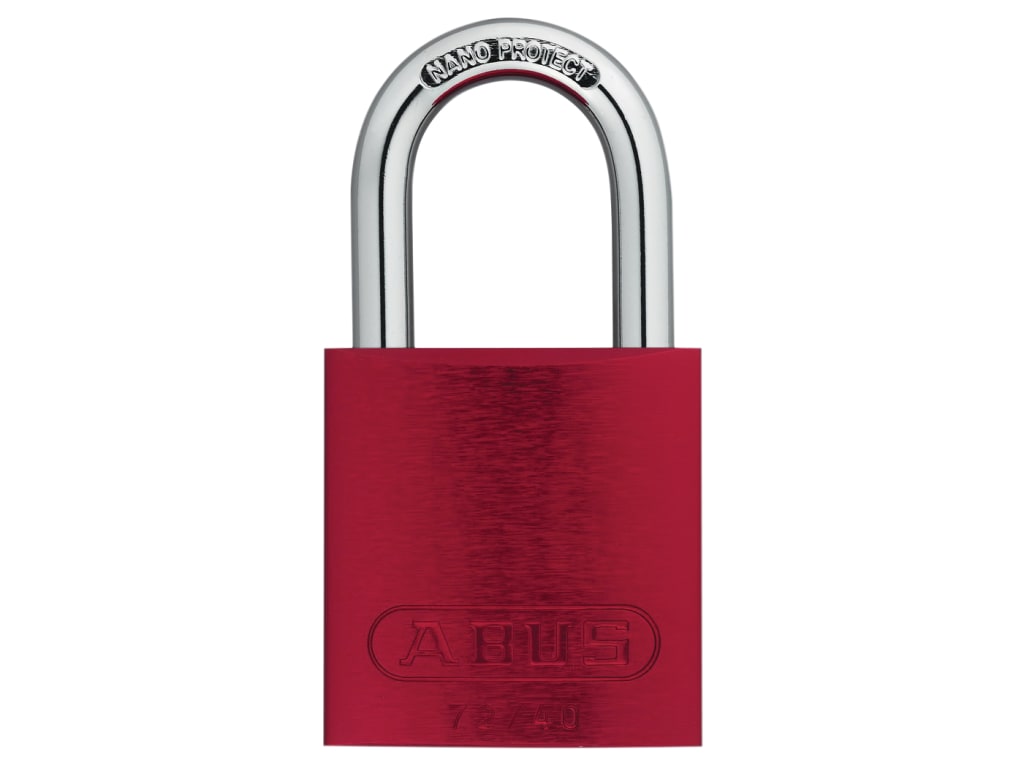 72/40mm Aluminium Padlock Red Keyed Alike TT02162                               