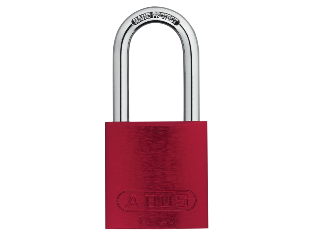 72/40mm Aluminium Padlock 40mm Long Shackle Red Keyed Alike TT0216262           