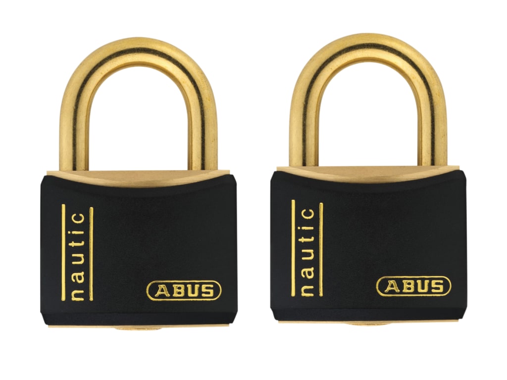 T84MB/40mm Black Rustproof Padlock Twin Pack Carded                             