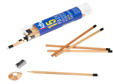 Hexagonal HB Pencils & Sharpener (Tub 15)                                       
