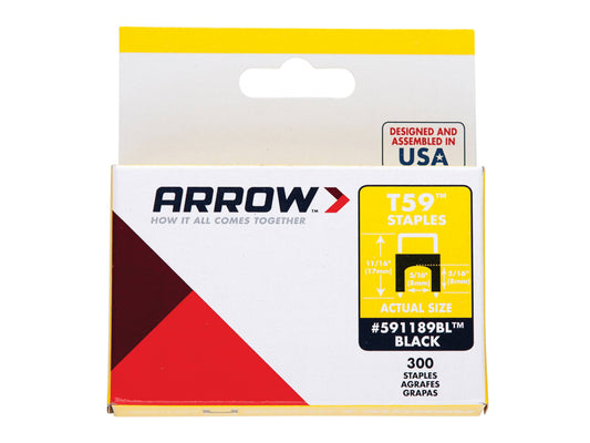 T59 Insulated Staples Black 6 x 6mm (Box 300)                                   