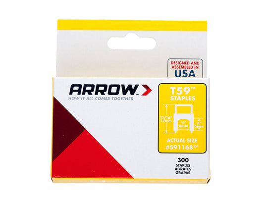 T59 Insulated Staples Clear 6 x 6mm (Box 300)                                   