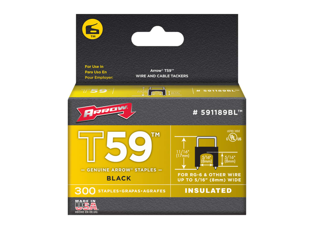 T59 Insulated Staples Black 8 x 8mm (Box 300)                                   