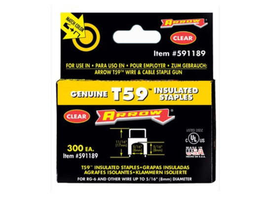 T59 Insulated Staples Clear 8 x 8mm (Box 300)                                   