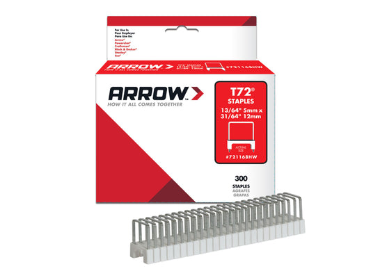 T72 Clear Insulated Staples 5 x 12mm (Box 300)                                  