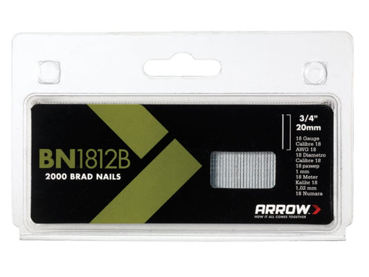 BN1812B Brad Nails 20mm Brown Head (Pack 2000)                                  