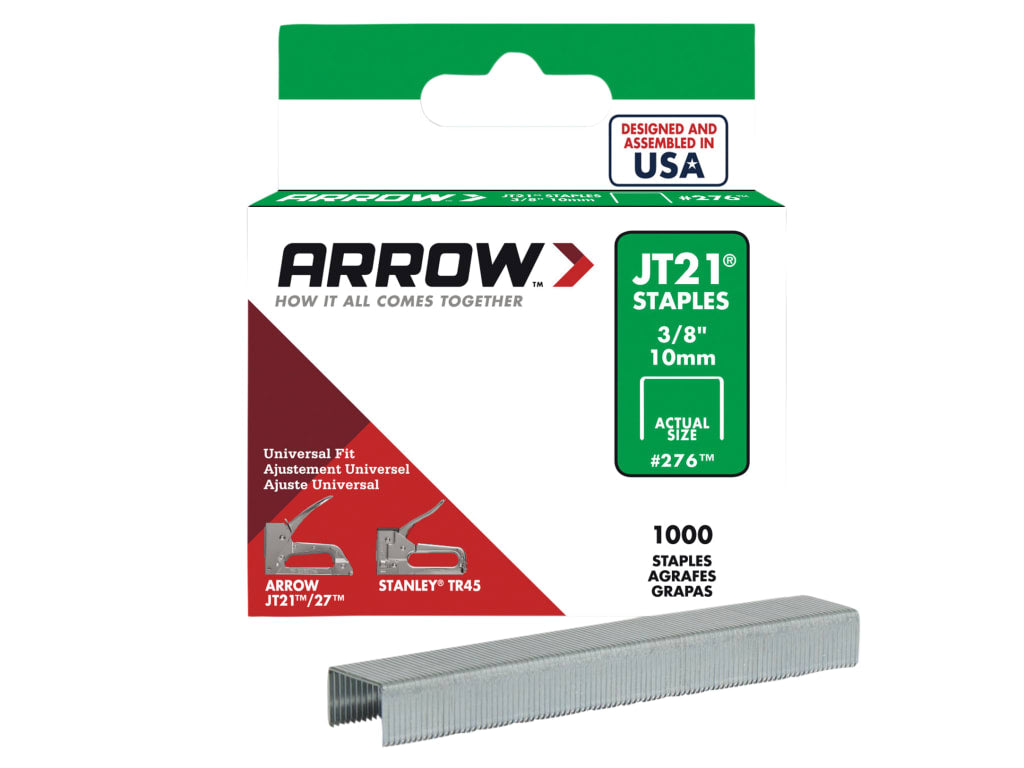 JT21 T27 Staples 10mm (3/8in) (Box 1000)                                        