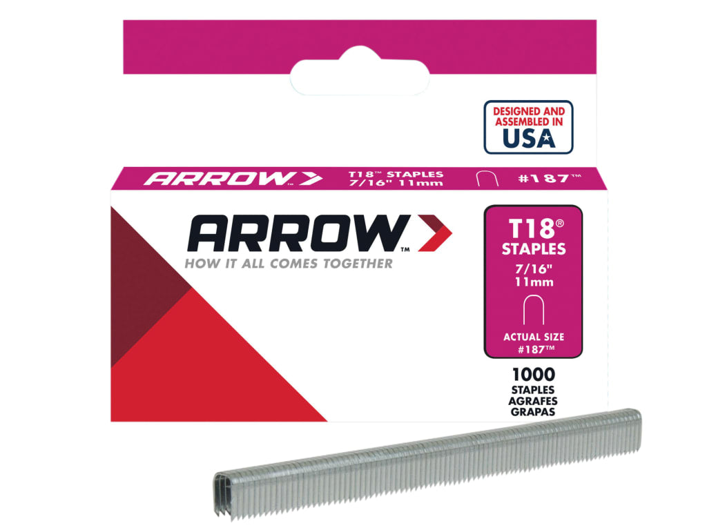 T18 Staples 11mm (7/16in) (Box 1000)                                            