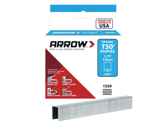 T50 Staples 12mm (1/2in) (Box 1250)                                             
