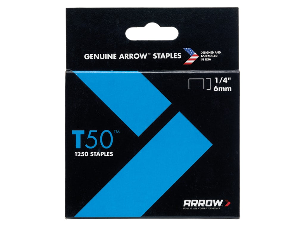 T50 Staples 6mm (1/4in) (Pack 5000, 4 x 1250)                                   