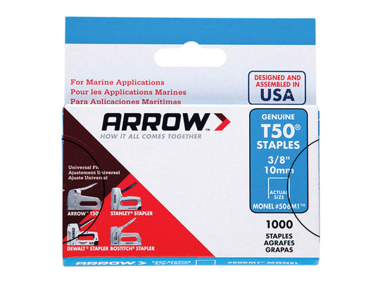 T50M 506m Monel Staples 10mm (3/8in) (Box 1000)                                 